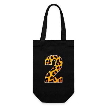 Leopard Neon Tierprint - Geschenkbeutel für Flaschen - Schwarz - Vorne
