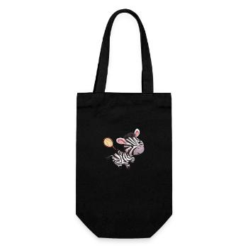 Badminton zèbre Kawaii: Badminton mignon - Sac à bouteille - noir - Devant