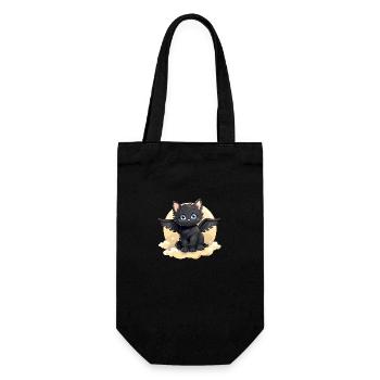 Cute Kawaii Pig - Piggy Hatches - Sac à bouteille - noir - Devant