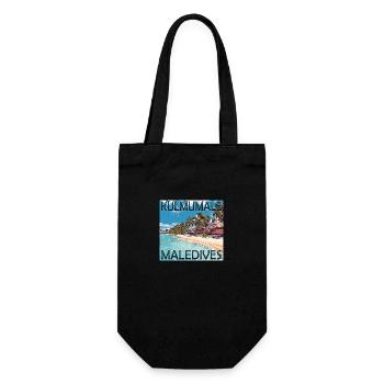 Maldives Kulmumale Beach: Summer under palm trees - Gift Bag for Bottles - black - Front