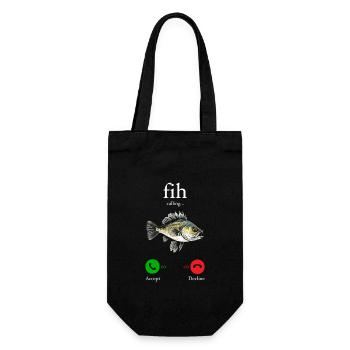 Lustiger Fih Fisch Meme Fisch Fih Lustiger falsch geschriebener Fisch - Geschenkbeutel für Flaschen - Schwarz - Vorne