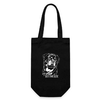Aimé par un chien rottweiler Rottie Dog Dicton - Sac à bouteille - noir - Devant