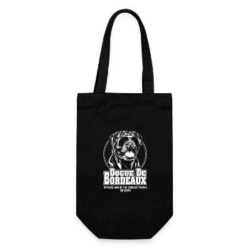 Dogue de Bordeaux coolest people Spruch Wilsigns - Geschenkbeutel für Flaschen - Schwarz - Vorne