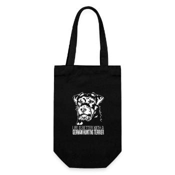 German Hunting Terrier life is better Wilsigns - Gift Bag for Bottles - black - Front