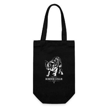 Border Collie Dad Hund Hunde Hundesport Wilsigns - Geschenkbeutel für Flaschen - Schwarz - Vorne