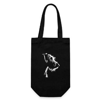 Irish Wolfhound Silhouette Hunde Windhund Wilsigns - Geschenkbeutel für Flaschen - Schwarz - Vorne