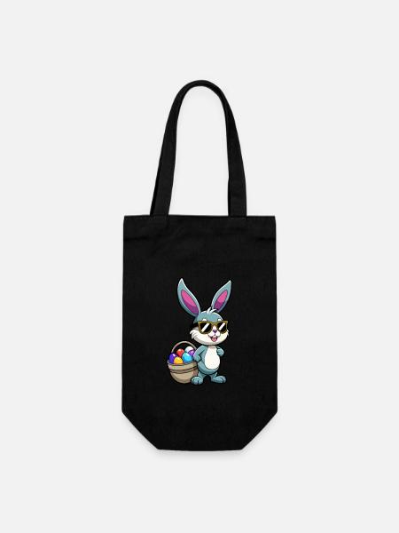 Joyeuses Pâques - Lapin de Pâques - Oeuf de Pâques - Cadeau - Sac à bouteille - noir