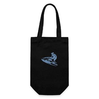 Jet ski rapide en silhouette - Sac à bouteille - noir - Devant