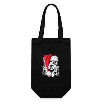 Père Noël American Cocker Spaniel Chiens de Noël - Sac à bouteille - noir - Devant