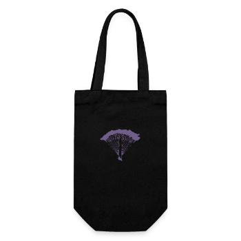 Parachutiste en silhouette nuageuse - Sac à bouteille - noir - Devant