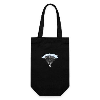 Parachutiste en silhouette nuageuse - Sac à bouteille - noir - Devant