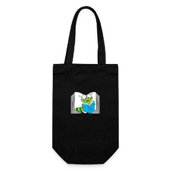 Bücher Bücherwurm - Geschenkbeutel für Flaschen - Schwarz - Vorne