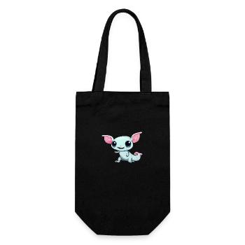 Süßer Kawaii Axolotl - Geschenkbeutel für Flaschen - Schwarz - Vorne