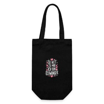 Pregnancy Announce Baby Birth Pregnant - Gift Bag for Bottles - black - Front