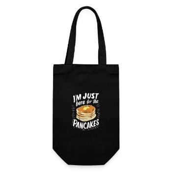 Pancakes Frühstück Essen Pancake - Geschenkbeutel für Flaschen - Schwarz - Vorne