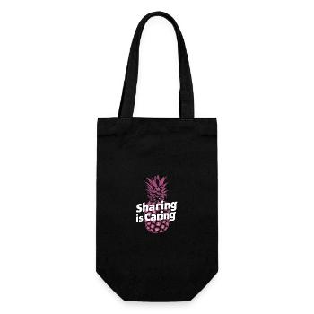 Ananas tropische hawaiianische Frucht - Geschenkbeutel für Flaschen - Schwarz - Vorne