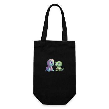 Green Alien Turtle Fusion - Gift Bag for Bottles - black - Front