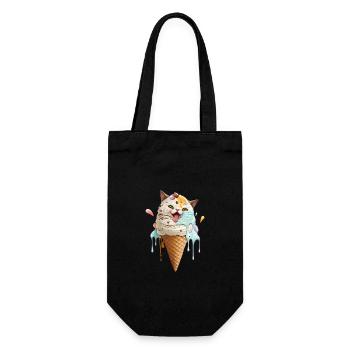 Ice cream cat - Gift Bag for Bottles - black - Front
