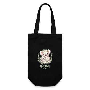 Mama Est. 2024 Koala Cuddle Floral Wreath New Mom - Geschenkbeutel für Flaschen - Schwarz - Vorne