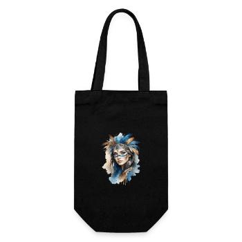 Enigmatic Feathered Spirit Portrait - Gift Bag for Bottles - black - Front