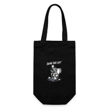 Doing Dad Shit Funny Skeleton Fathers Day - Geschenkbeutel für Flaschen - Schwarz - Vorne