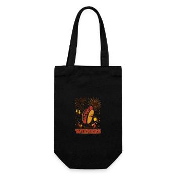 I'm Just Here For The Wieners 4th of July Hot Dog - Geschenkbeutel für Flaschen - Schwarz - Vorne