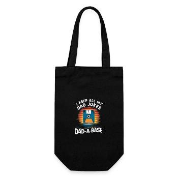 I Keep All My Dad Jokes In A Dad-A-Base Fathers - Geschenkbeutel für Flaschen - Schwarz - Vorne