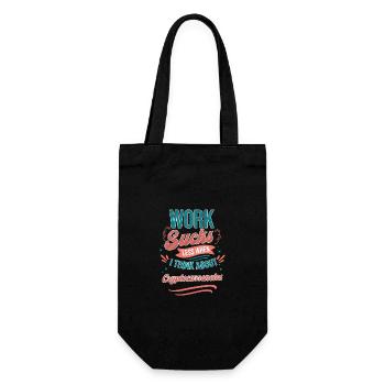 Le travail craint moins quand j’y pense - Sac à bouteille - noir - Devant