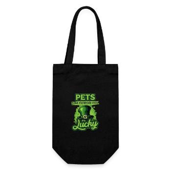 St Patricks Day Pets Make Everyday Feel Lucky - Gift Bag for Bottles - black - Front