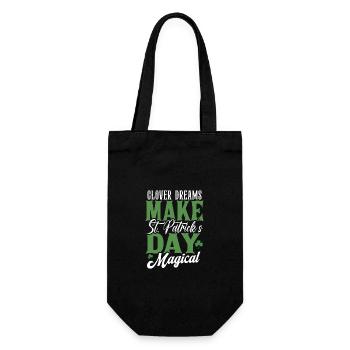 Kleeträume machen den St. Patricks Day magisch - Geschenkbeutel für Flaschen - Schwarz - Vorne