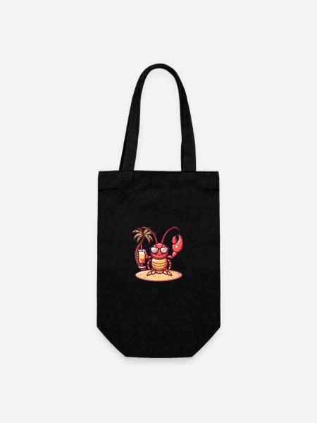 Lobster Crab Summer Holiday - Gift Bag for Bottles - black