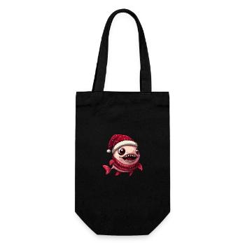 Bande dessinée de Noël poisson piranha - Sac à bouteille - noir - Devant