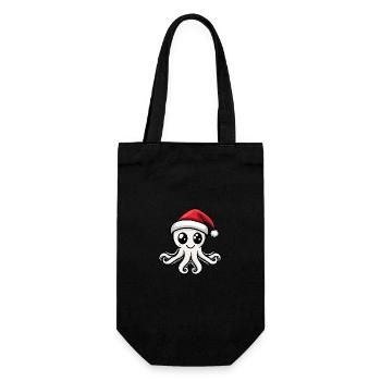 Oktopus Weihnachten Niedlich - Geschenkbeutel für Flaschen - Schwarz - Vorne