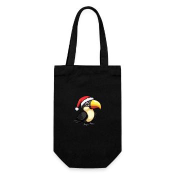 Tukan Vogel Weihnachten Niedlich - Geschenkbeutel für Flaschen - Schwarz - Vorne