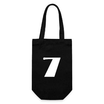 7 YEARS. 7th ANNIVERSARY. BIRTHDAY 7 YEARS. 7 - Gift Bag for Bottles - black - Front