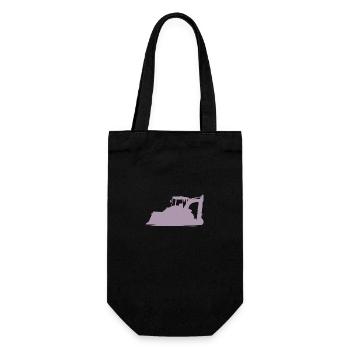 Baggerfahrer und Baugeräteführer Silhouette – - Geschenkbeutel für Flaschen - Schwarz - Vorne