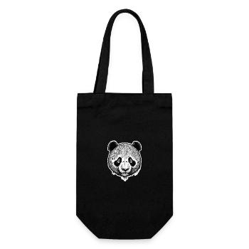 Gravure Panda noir et blanc - Sac à bouteille - noir - Devant