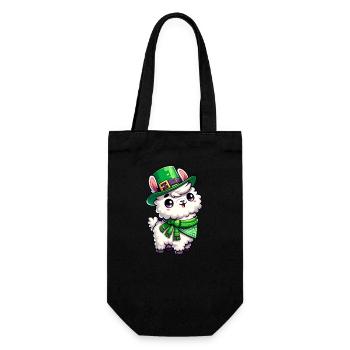 St. Patrick's Day Llama Cartoon - Gift Bag for Bottles - black - Front