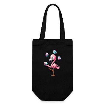 Flamingo Juggling Easter Eggs Easter Festival - Gift Bag for Bottles - black - Front