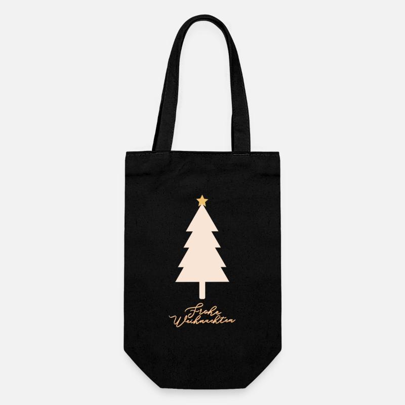 Frohe Weihnachten - Geschenkbeutel für Flaschen - Schwarz