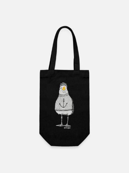 OstseeLiebe Die Moeve - Geschenkbeutel für Flaschen - Schwarz