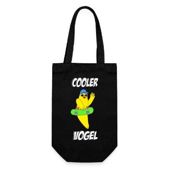 Cooler Vogel - Geschenkbeutel für Flaschen - Schwarz - Vorne