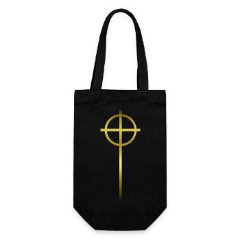 Celtic Cross Gold - Geschenkbeutel für Flaschen - Schwarz - Vorne