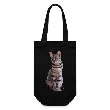 chat chats chaton doux cadeau de Noël - Sac à bouteille - noir - Devant
