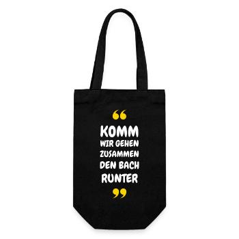 Komm wir gehen zusammen den Bach runter - Geschenkbeutel für Flaschen - Schwarz - Vorne