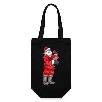 Santa Claus Christmas Bodybuilding - Gift Bag for Bottles - black - Front
