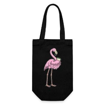 Flamingo Sandwich - Geschenkbeutel für Flaschen - Schwarz - Vorne