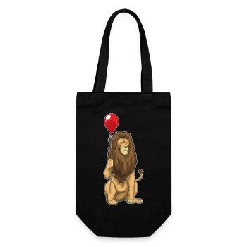 Löwe Luftballon - Geschenkbeutel für Flaschen - Schwarz - Vorne