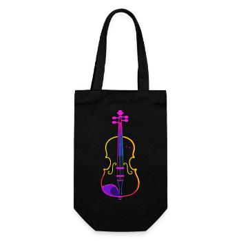 Violin Lineart - Gift Bag for Bottles - black - Front