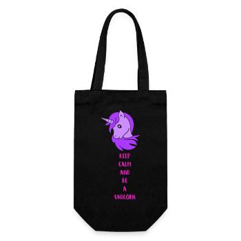 unicorn keep calm - Geschenkbeutel für Flaschen - Schwarz - Vorne